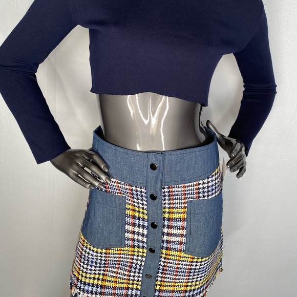 EBBY and I MULTICOLOR SNAP TWEED SKIRT - Picture 9 of 12